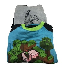 2 PC PAJAMA LOT FORTNITE & MINECRAFT BOYS SIZE 8