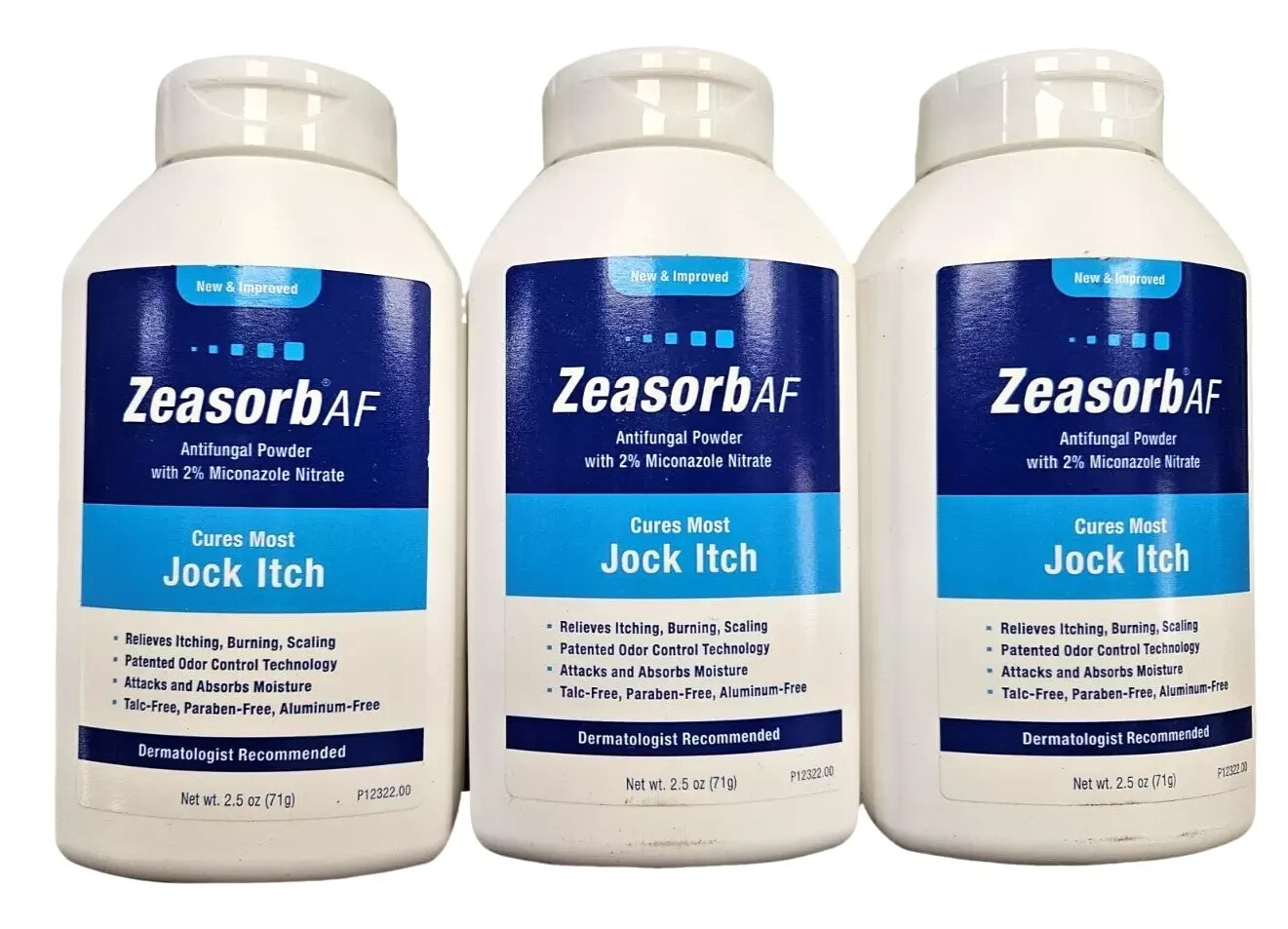 Zeasorb Af Zeasorb AF Antifungal Powder JOCK ITCH, etc 2.5oz ( 3 pack ...