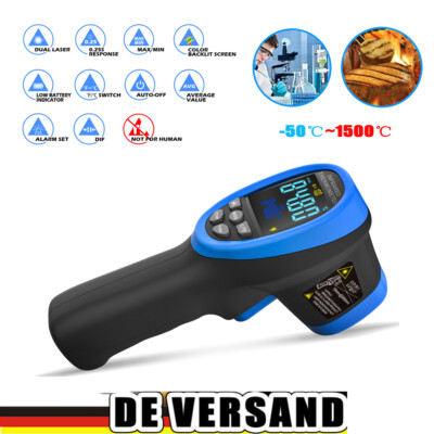 IR Thermometer Infrarot Pyrometer Laser LCD 30:1 Temperatur bis 1500°C Messgerät