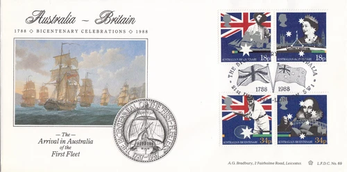 Australian BiCentenary GB Bradbury LFDC69 FDC London SW 1988 (109969)