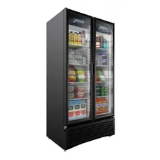 Omcan USA 41219 39" 2-Section Merchandiser Refrigerator w/ Glass Door, 26.7 c...