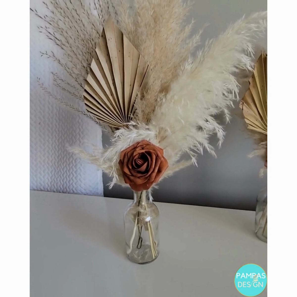 Pampas Grass Centerpieces Wedding Event Set 12 including vase