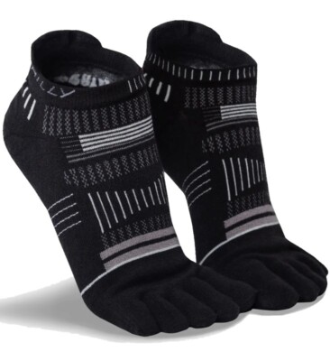 Hilly Socklet, Toe Socks for Running, Toe Seperator Socks Black LP