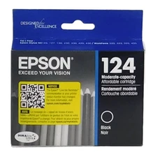 Epson 124 T124120 Black Ink Cartridge. New in box