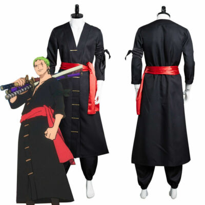 One Piece Wano Kuni Roronoa Zoro Cosplay Kostüm Kimono Outfits Halloween Anzug