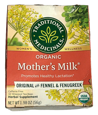 Organic Mother's Milk w/ Fennel & Fenugreek - 32 Caffeine Free Tea Bags Ex: 5/26