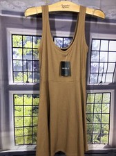 Forever 21 NWT M Tank Top Dress Camel Brown Butterscotch  Fit Flare Casual