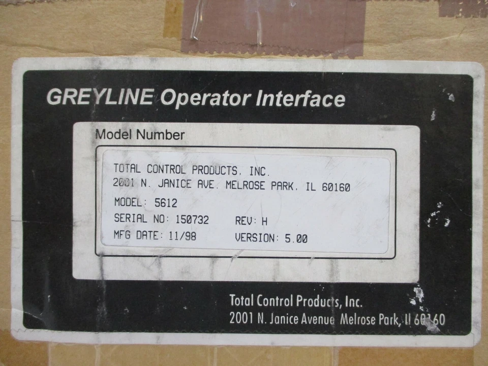 Total Control Products Model 5612 Greyline Operator Interface Controller Screen - Image 3 of 4