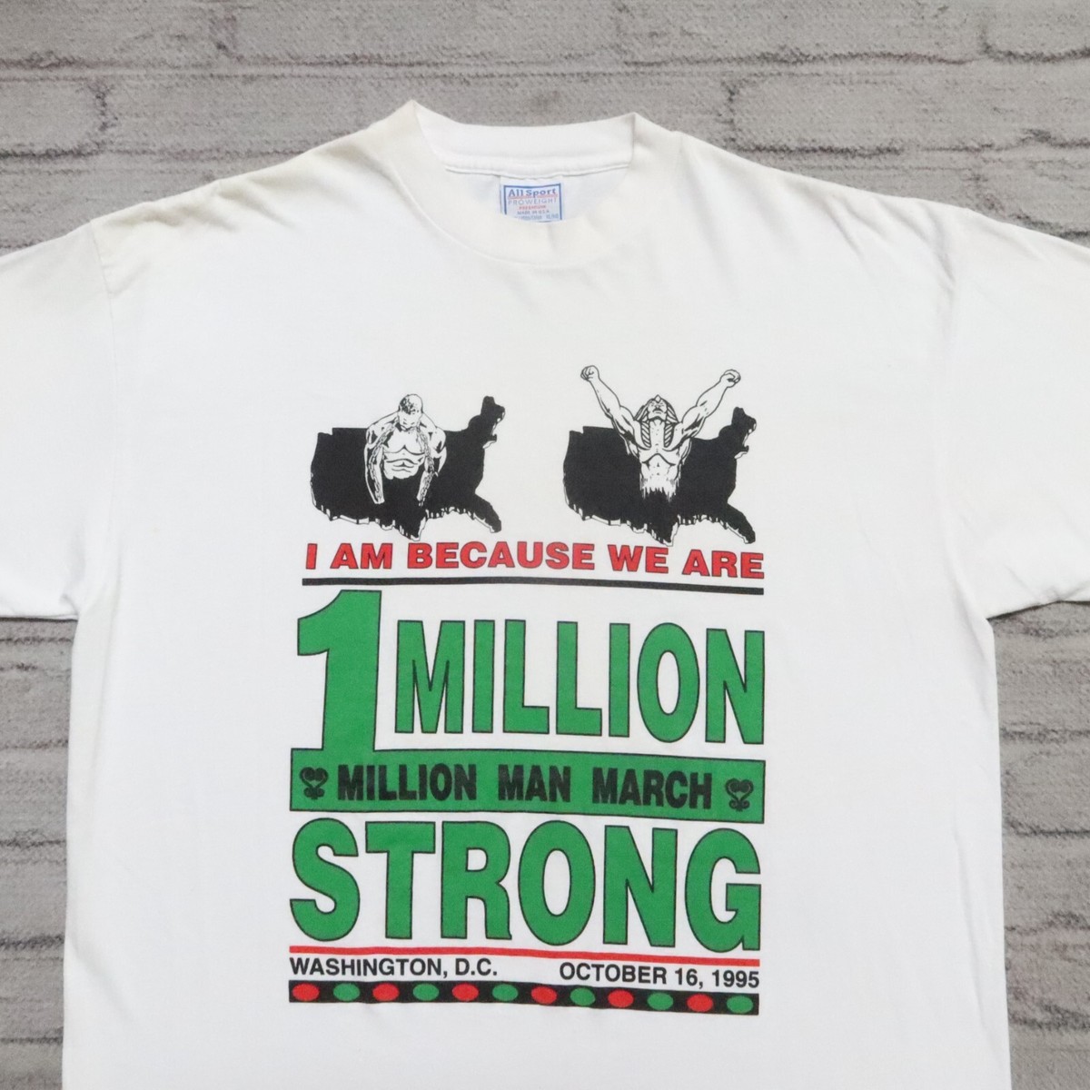 Vintage 90s Million Man March Tee Shirt Size XL Made in USA | eBay