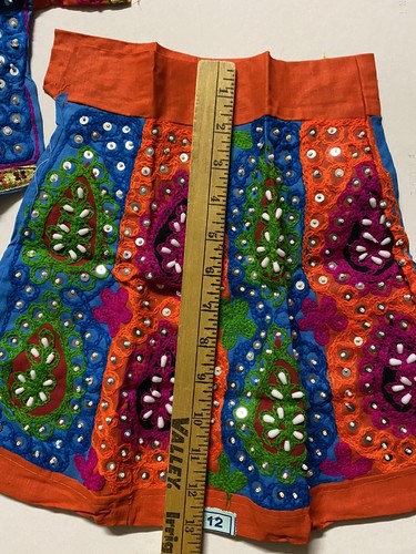 6 mth-1 yr LEHENGA CHOLI LEHNGA GIRLS orange RAJASTHANI INDIA-NEW-3 PC-USA SHIP - Picture 3 of 10