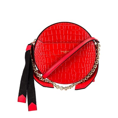 GIVENCHY Eden red round crocodile skin embossed calf leather bag New with Tags
