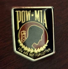 POW*MIA Hat Pin or Lapel Pin- "You Are Not Forgotten"- Black, RED, and Gold-tone