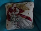 Angel Needlepoint Petit Poin Wool Red Velvet Pillow 10” — photo 7