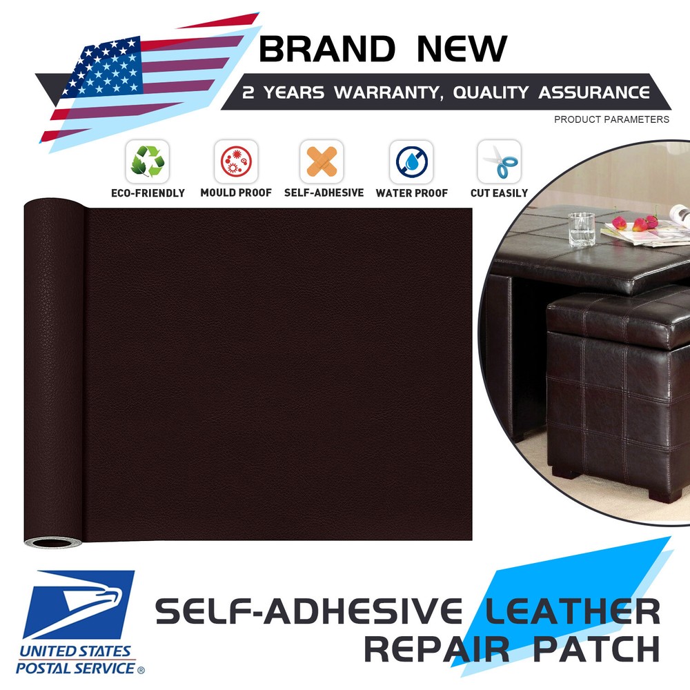 Self-Adhesive Coffee Leather Repair Kit for Sofa Car Bus Seat Couch 5* 8*12inch