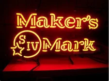 Maker’s Mark SIV Whiskey Neon Light Sign Beer Lamp Real Glass Decor AW 24"x20"