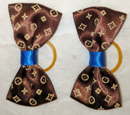 Pair of Pet Dog designer clip bows sold in pairs various colors you choose - Picture 2 of 15