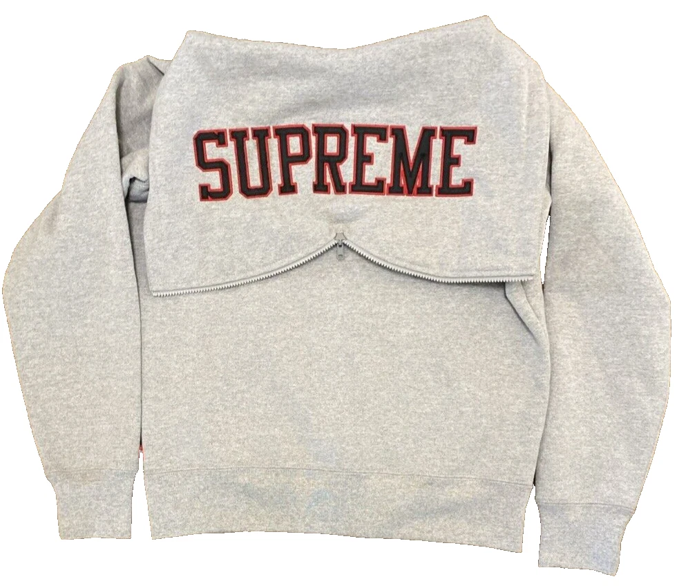 SWEAT SHIRT ZIPPÉ À CAPUCHE FENDUE SUPRÊME   GRIS   TAILLE. M   F/W 2016   100% AUTHENTIQUE
