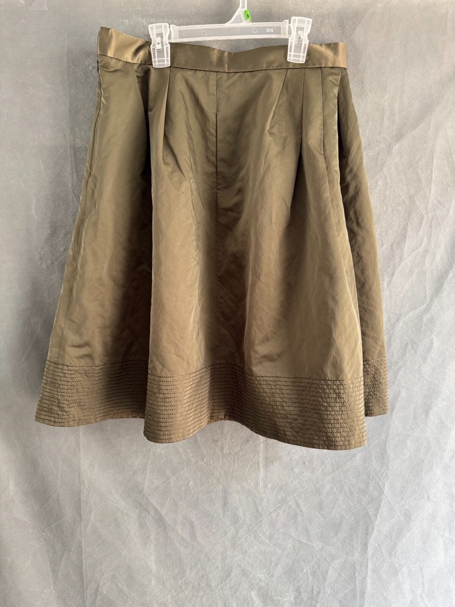 Khaki Linen Skirt Khaki Skirt Xs Reiss Cotton Blend Wrap Front - Main Image