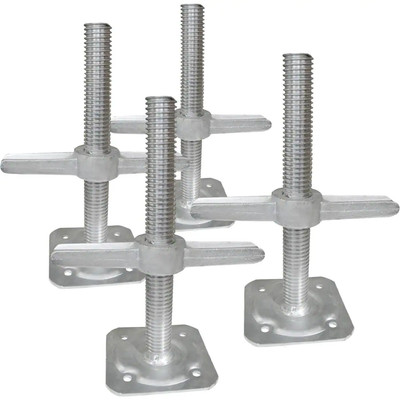 Metaltech 12'' Leveling Jacks in Galvanized Steel Scaffolding Platform 4 Pack