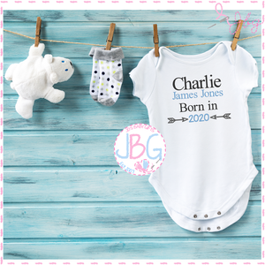 born in 2020 baby grow personalised