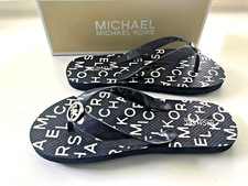Michael Kors Jory Center Navy Flip-Flops Girls Size 13Y NEW