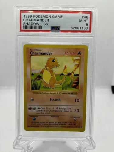 Pokémon TCG Charmander Base Set 46/102 Shadowless PSA 9 MINT!