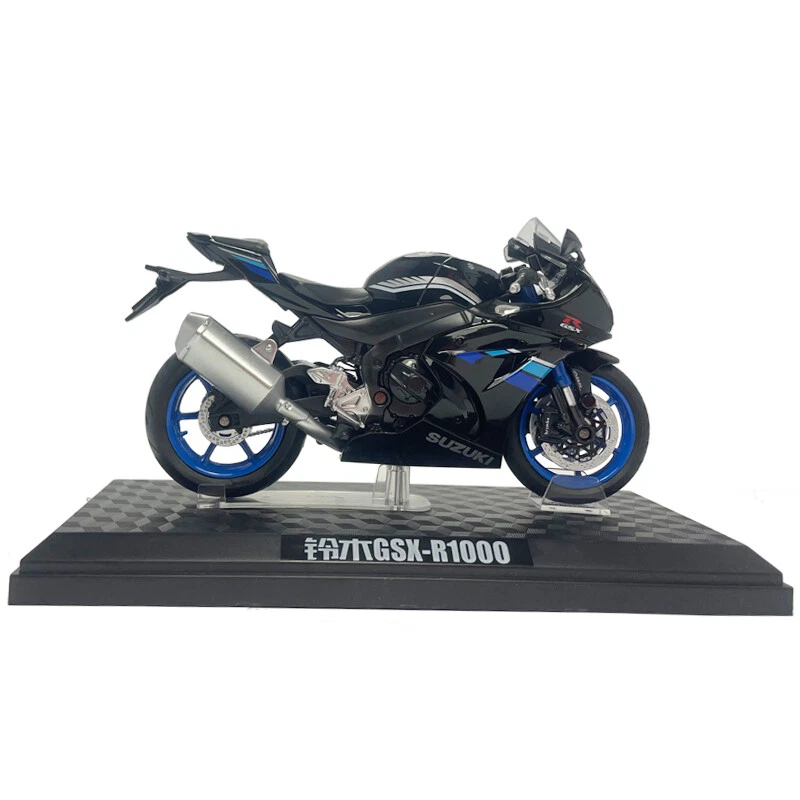 1/12 Suzuki GSX-R1000 Motorcycle Model Diecast Toy Vehicle for Kids Boys Black - Image 3 of 4