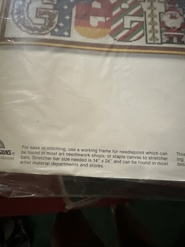 MCM Sunset Needlepoint Season's Greetings Kit New Sealed Christmas 1980 Wool - Picture 14 of 14