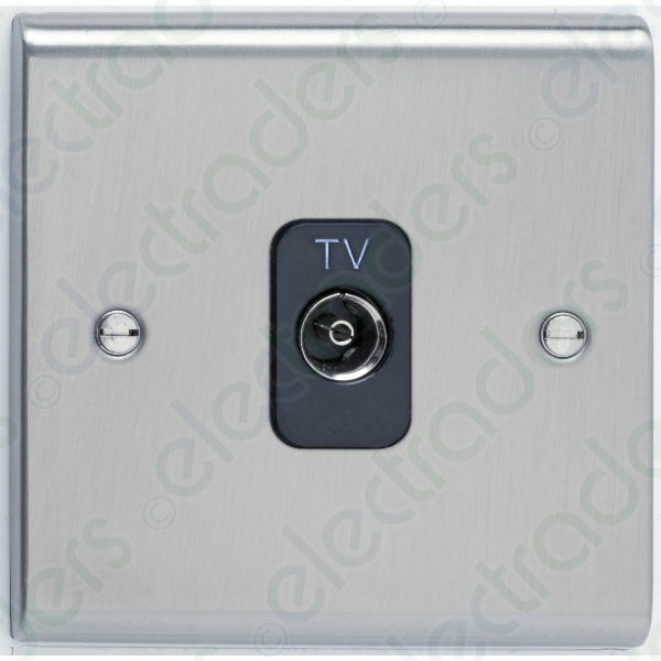 Deta SD1264SSB TV Aerial Co-Axial Isolated -1 Gang Stainless Steel