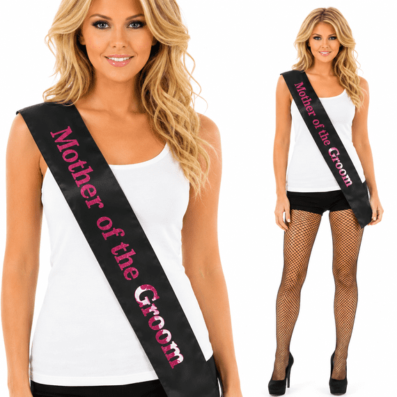 Mother Of The Groom Sash Black Pink Hen Night Bridal Shower Wedding Accessory