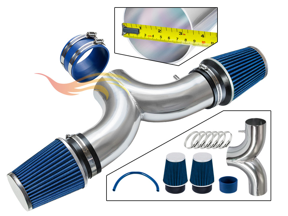 3.5 " Blau Kurz RAM Luft Ansaug Luftansaug Set + Filter Für 97-00 Corvette 5.7L
