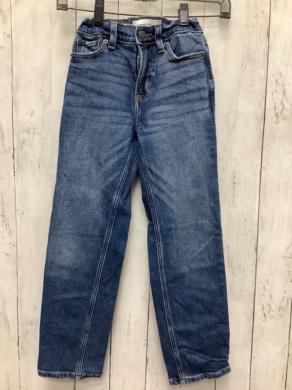 Abercrombie Kids Girls High-Rise Straight Leg Jeans in Medium Wash Denim