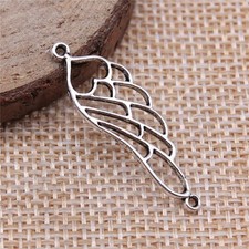 20/50PCS Antique Silver Tone Filigree Angel WING Charm Connector Pendant XCS274