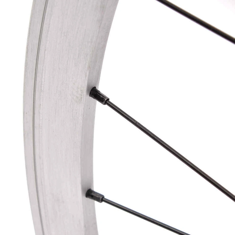 Fixie Laufrad hinten 700c 28 Zoll Doppelkammerfelge 32 Loch silber KHE - Bild 3 von 3