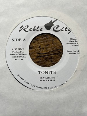 Black Axess Tonite RARE 1980's Boston Funk 7-Inch Reble City Records