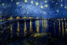 Van Gogh Starry Night over the Rhone ART WALL Hand Painted Oil Painting Repro on
