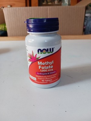 Now Foods Methyl Folate 1000mcg, Co-Enzyme B Vitamin, 90 tablets Exp 4/2026
