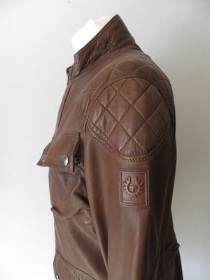 BELSTAFF WALNUT BROWN LEATHER FIELDBROOK 2.0 JACKET SIZE UK 38