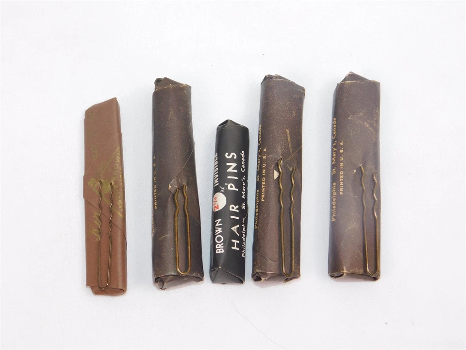 5 Sets Vintage De Long Brown Standard Hair Pins NOS - Image 3 of 4
