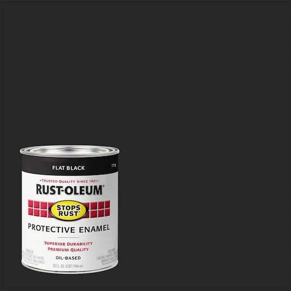 Краска внутренняя/наружная Rust-Oleum 7776502, плоская, черная, 1 кварта - Изображение 4 из 4
