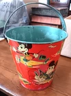 Vintage 1930s Litho Disney Beach Pail J. Chein & co. Mickey Mouse Collectable