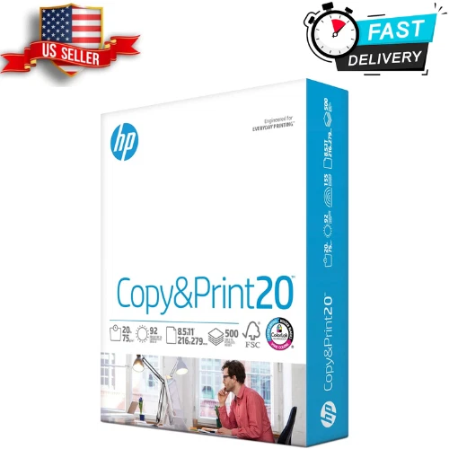 HP Printer Paper 8.5 x 11 Paper Copy &Print 20 lb 1 Ream Case - 500 Sheets