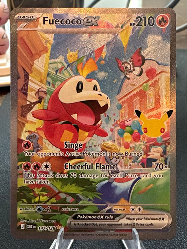 Pokémon TCG Fuecoco ex SIR 147/128 30th Anniversary Celebrations Near Mint