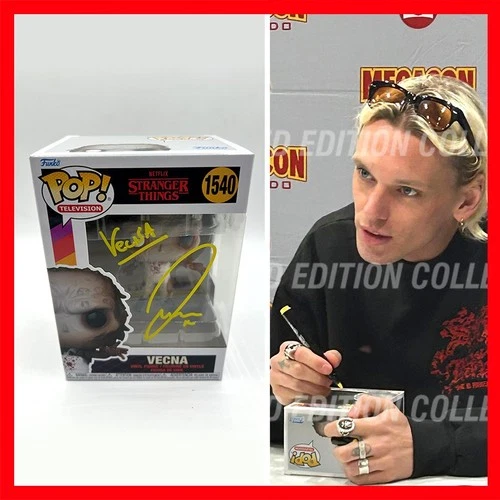 JAMIE CAMPBELL BOWER SIGNED Vecna Funko Pop #1540 Stranger Things -COA & PICTURE