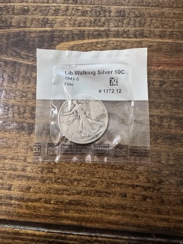 1943-S Liberty Walking Silver Half Dollar San Francisco Fine Grade 50C Coin