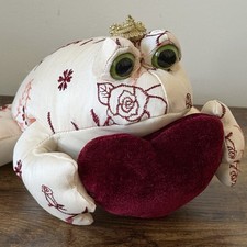 Marcel Shurman Embroidered Frog Prince Plush Holding A Heart Vintage With Tags