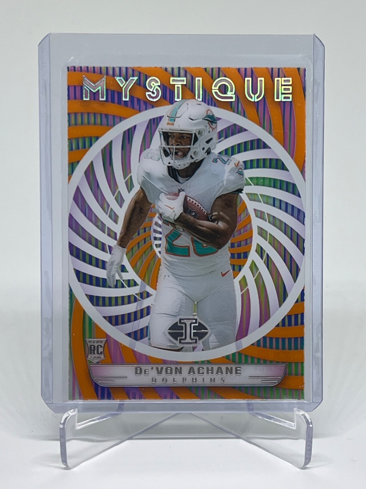 2023 Panini Illusions Mystique Orange De'Von Achane #9 Rookie RC Miami Dolphins