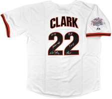 Will Clark Signed San Francisco Giants White Jersey with 5 Inscriptions TRISTAR