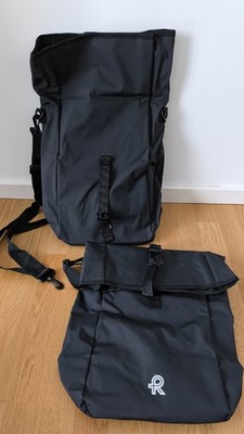 2-er Set Fahrradtasche Gepäckträgertasche 18 l wasserfest m. Regenhülle schwarz