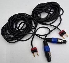 2x 24 Feet Speakon to Banana Speaker Cable 16 Gauge 100 Copper Rockville